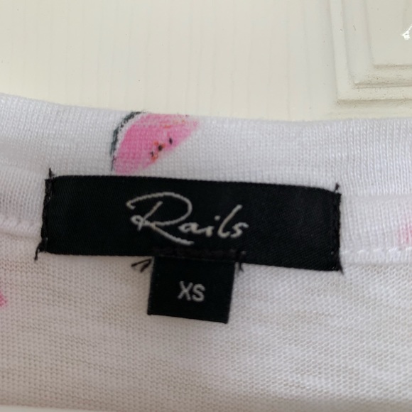 Rails cropped watermelon print linen T-shirt sz xs - Picture 2 of 8